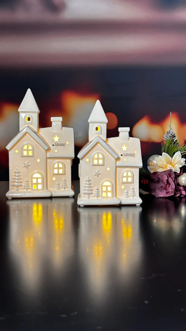 Kirche Spirito 16cm LED cremeweiß Porzellan Kirche Spirito 16cm LED cremeweiß Porzellan
