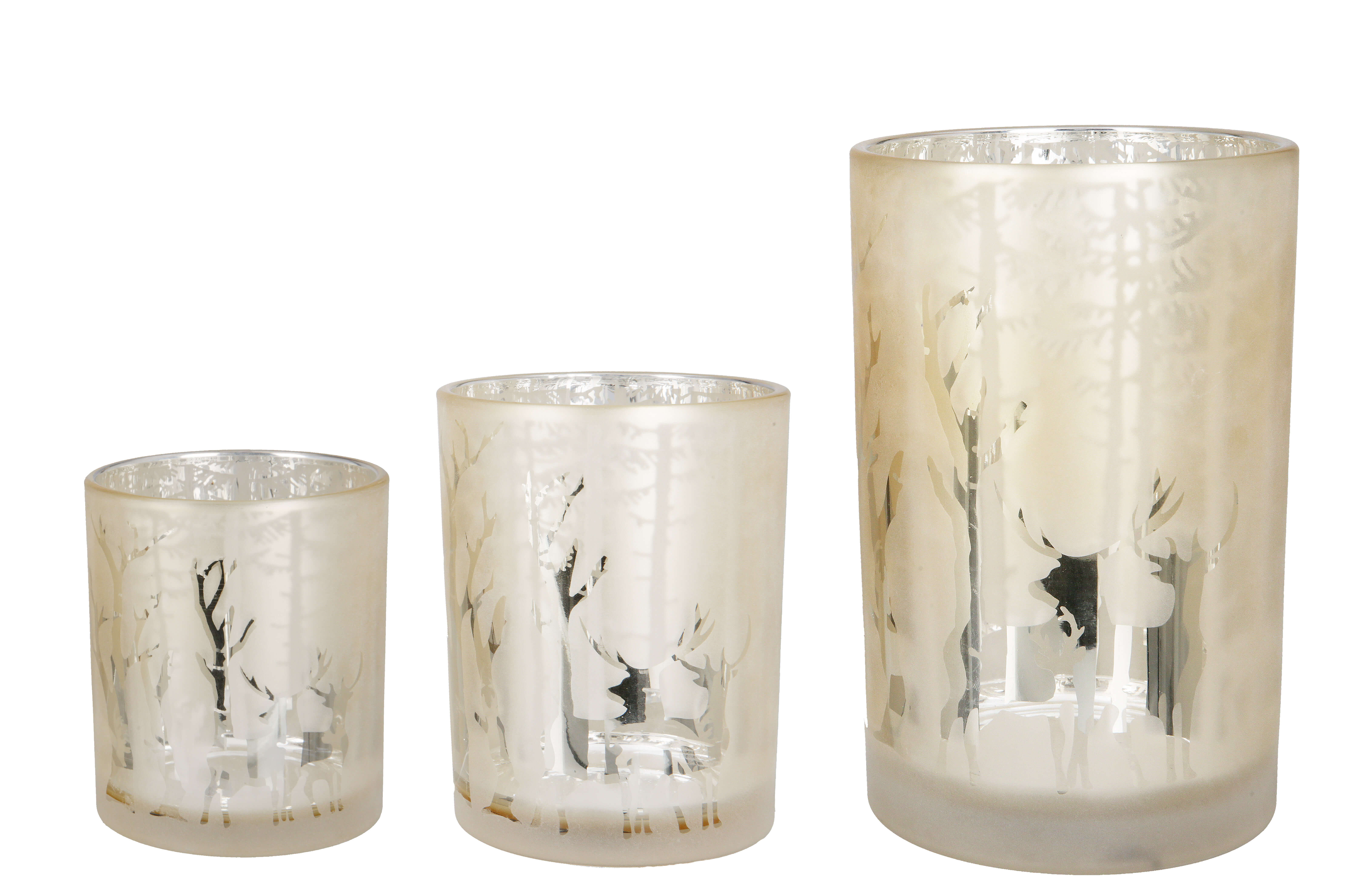 Windlicht Waldromantik creme 8cm Windlicht Waldromantik creme 8cm