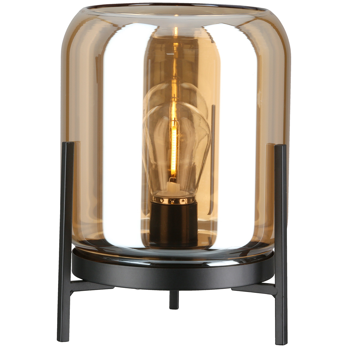 lampe, globen, glasschirm, glühbirne, schwarzer sockel
