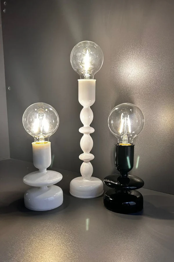 Lampe Savazza LED Glas weiß 37cm