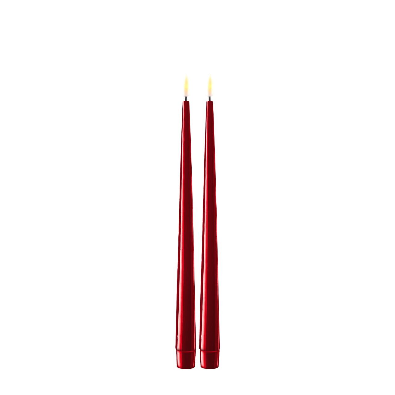 RF-K-0009 Stabkerze mit Lack LED 28 cm bordeaux 2 Stück