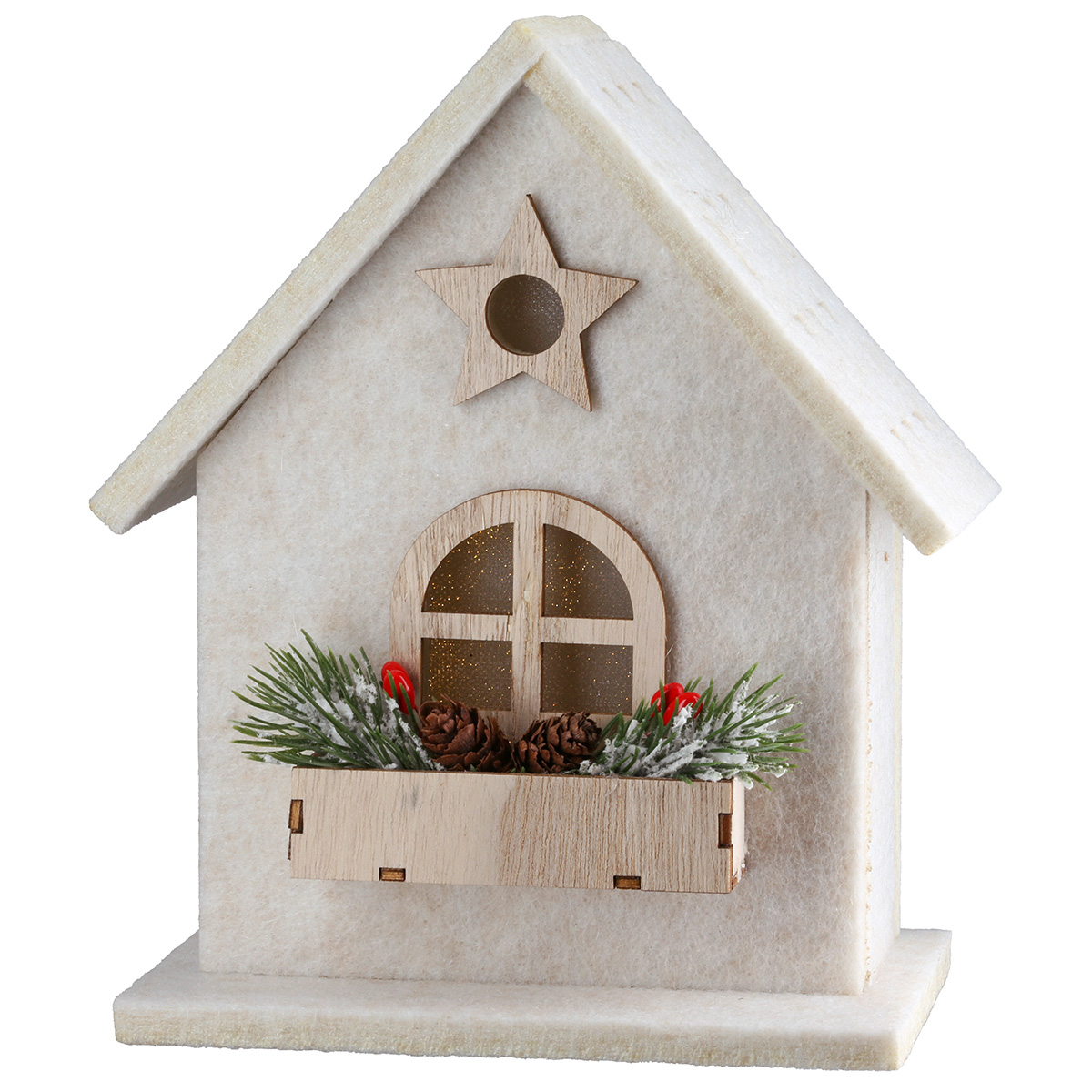 Dekohaus, Weihnachtsdeko, Holz, Fensterbank, Sterne-Deko