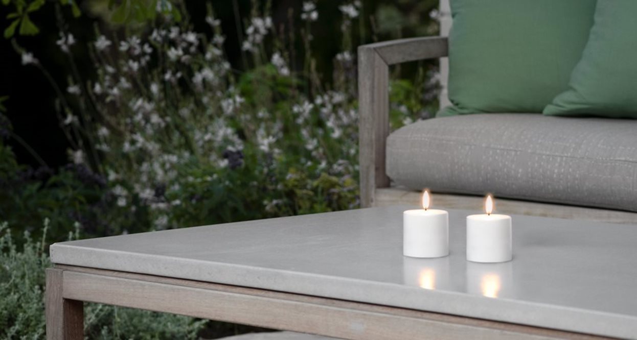 Uyuni LED Stumpenkerze 6,8x6,8cm rechargeable nordic white