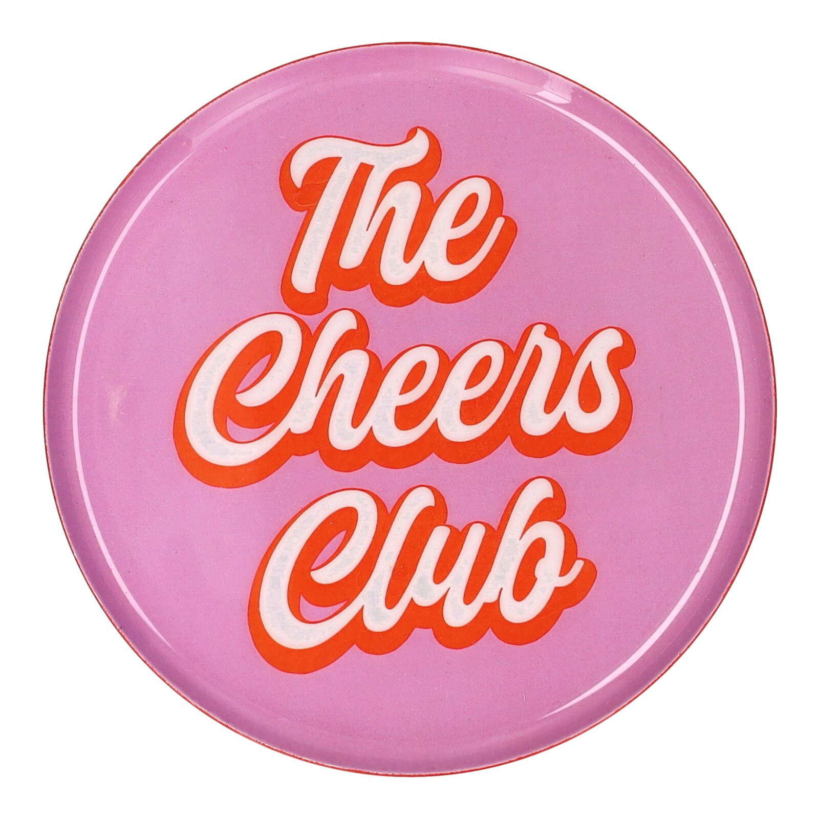 Teller, rosa, Cheers Club, Dekorationsplatte, Retro-Design
