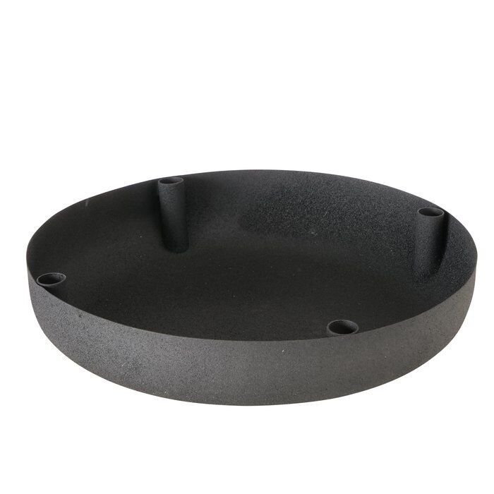 Kerzenleuchter Vassi rund schwarz