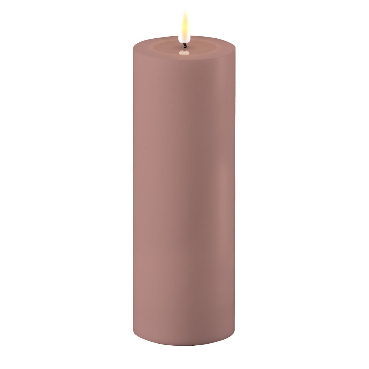RF-UL-00023 Outdoor Stumpenkerze LED staubiges rosa 7,5 x 20cm