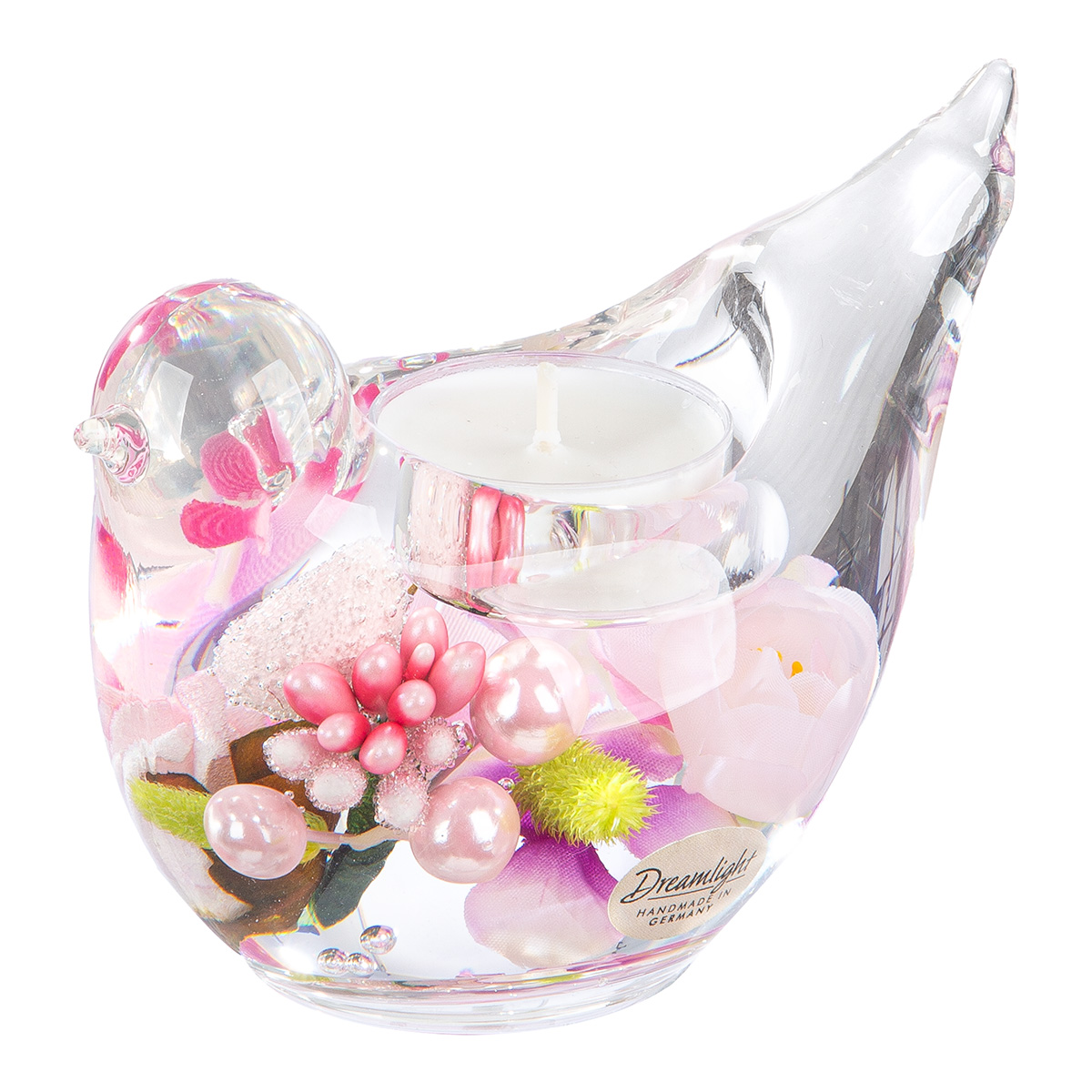 Teelichthalter, Kerzenhalter, Glas, Deko-Objekt, Blütendesign