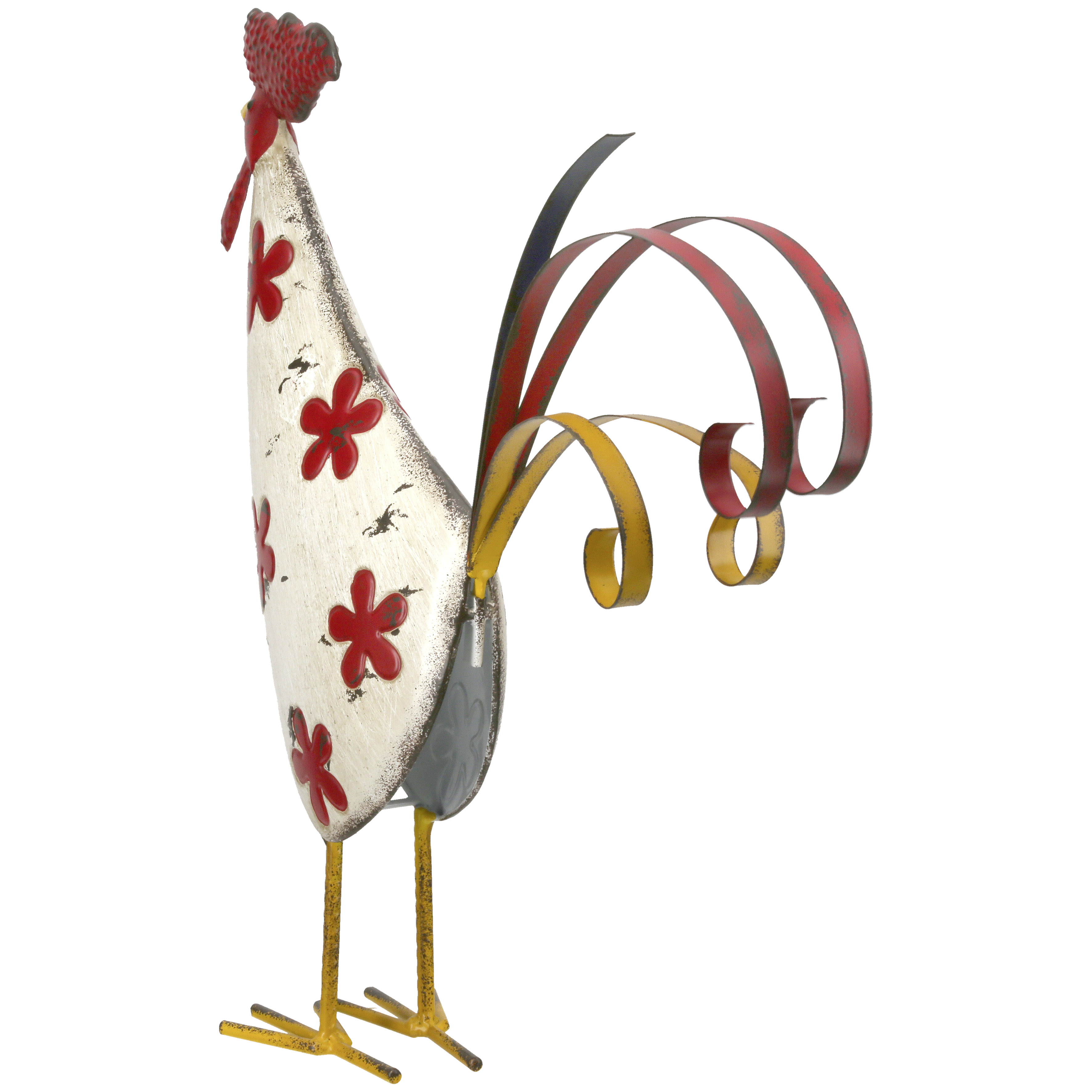 Dekofigur Hahn Ferdinand creme 37cm Metall