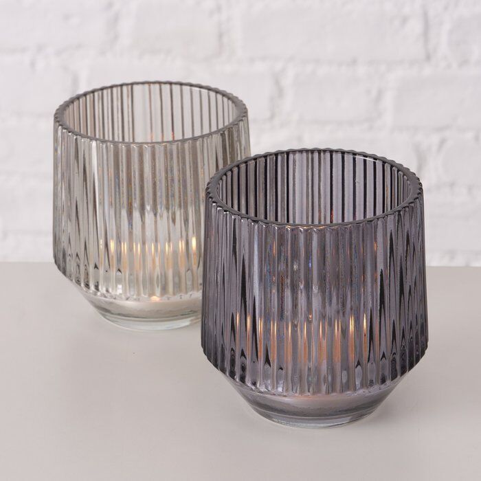 Windlicht Tiago hellgrau 8cm