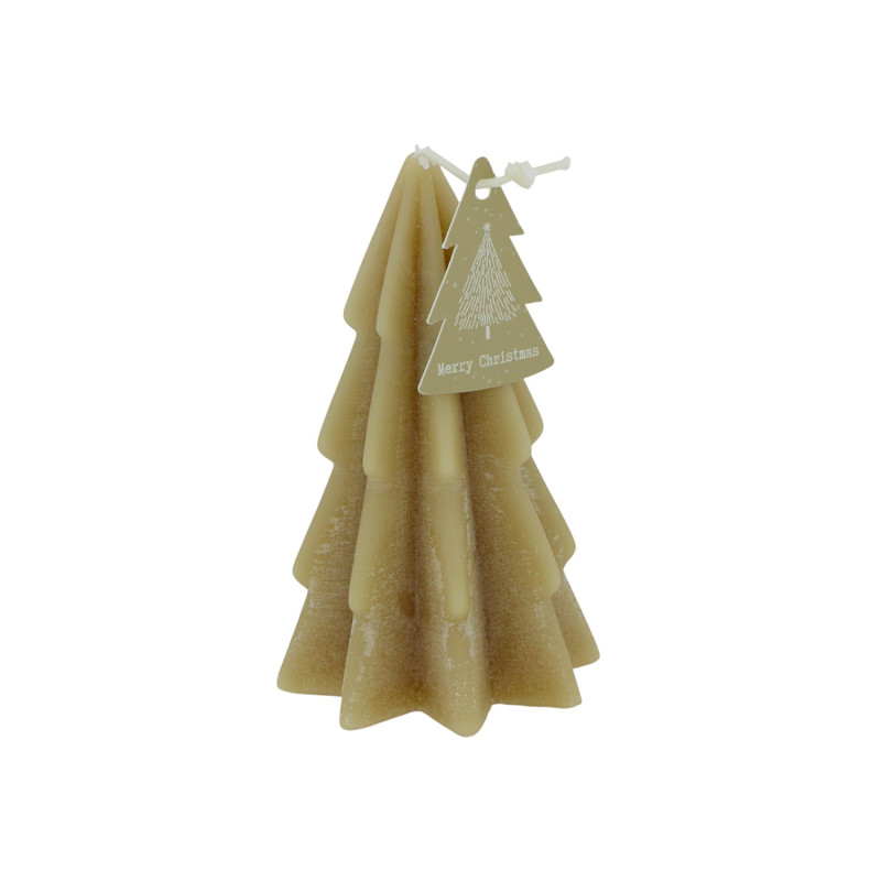 Deko Kerze Tannenbaum Lio taupe 12cm Weihnachtsbaum, Wachsbaum, Deko, Baumform, Karamellfarben