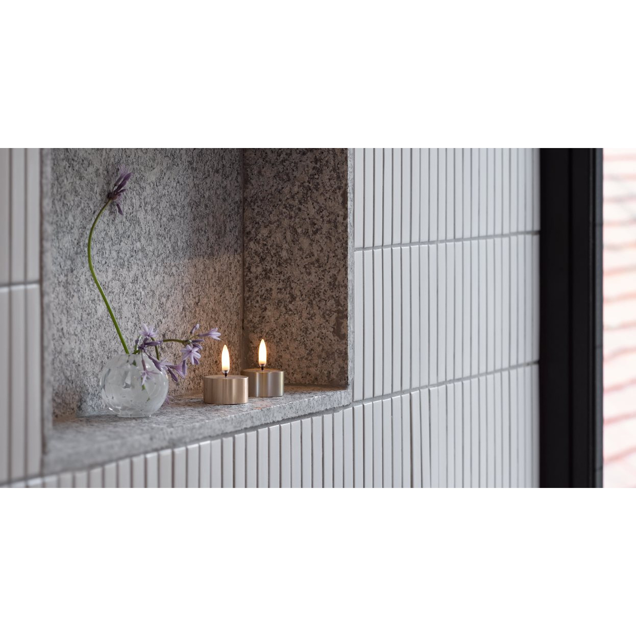 Piffany Uyuni LED Melted Tealight, Messingoptik, 2er Set, 4,1x2,3cm Teelicht, Kerzen, Vase, Blumen, Flamme