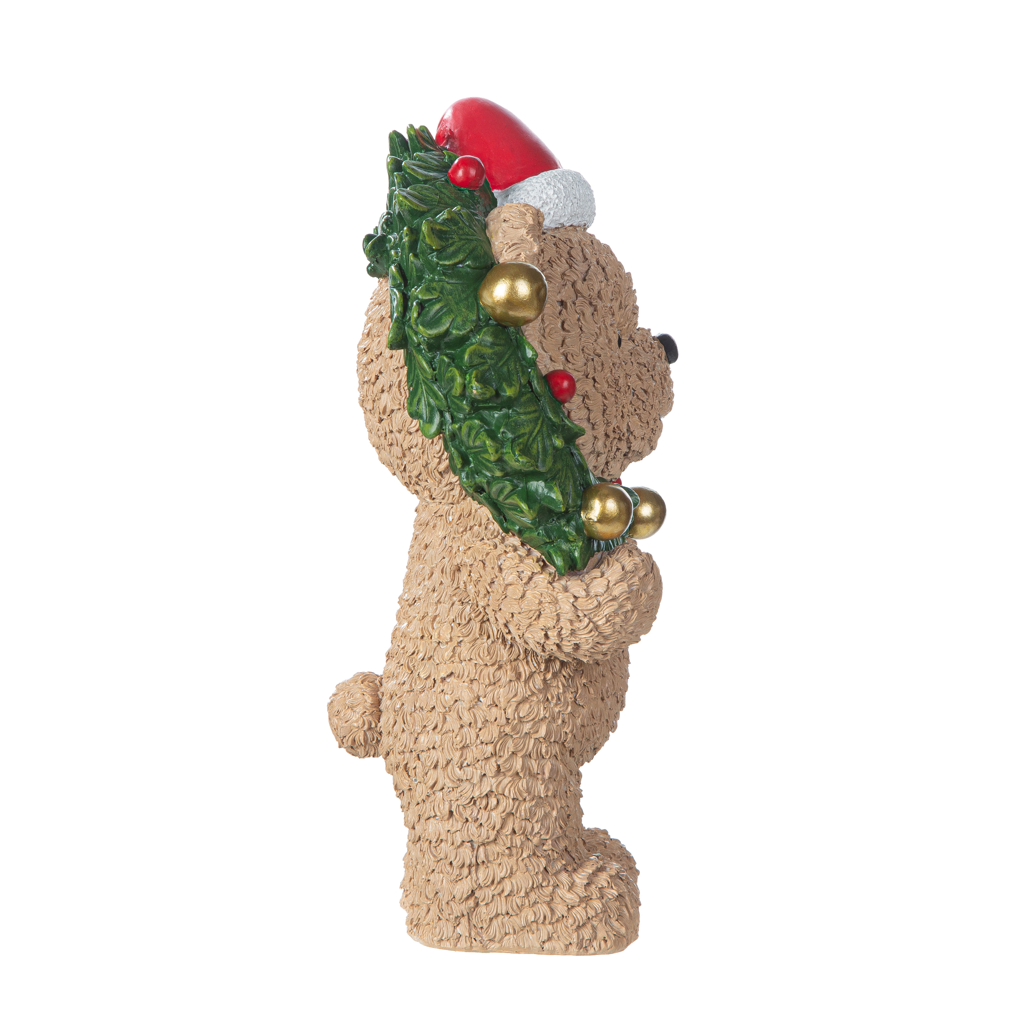 Teddybär, Weihnachtsdekoration, Kunststofffigur, Weihnachtsbaum, Goldkugeln