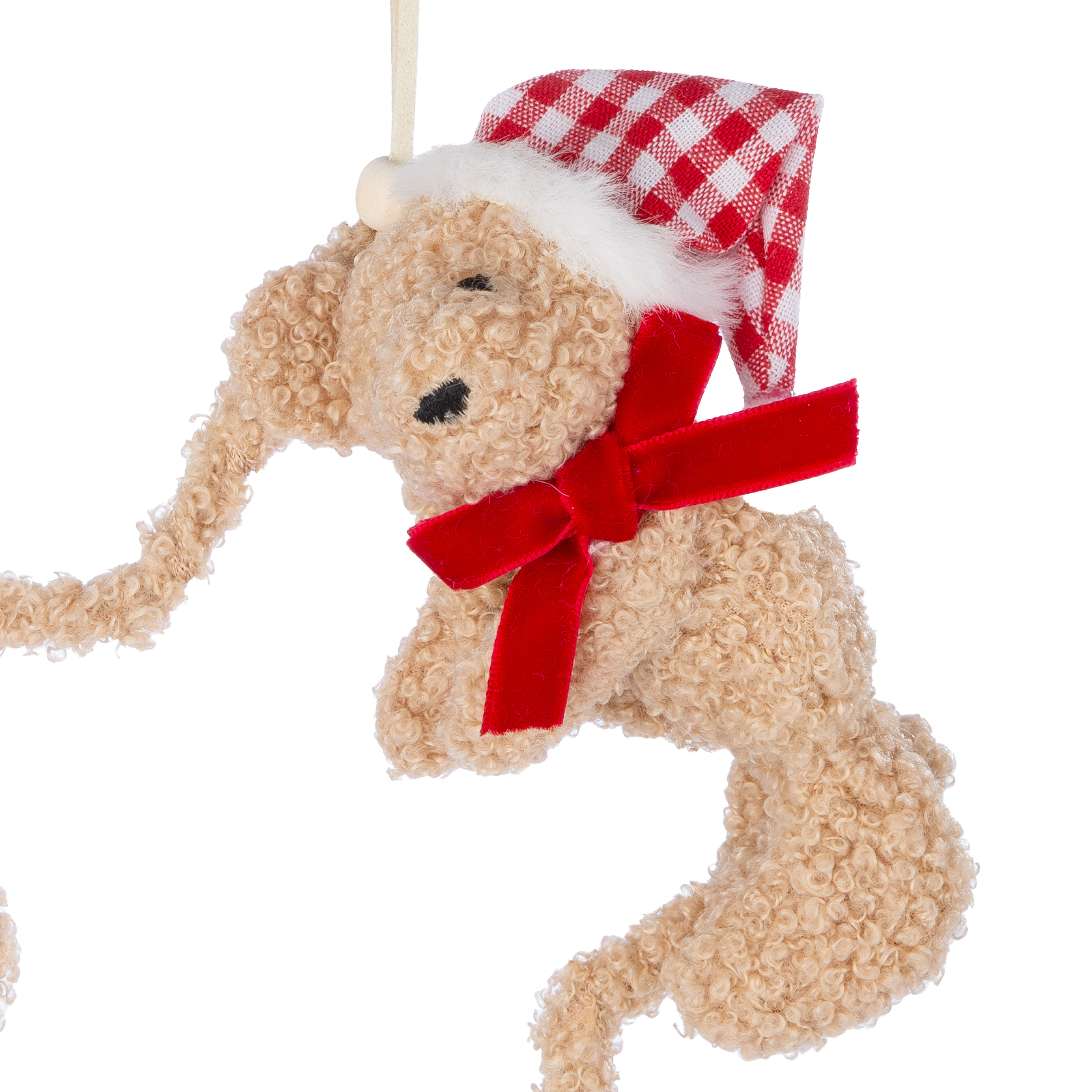 HĂ€nger Stern BĂ€rlig 16cm Christmas ornament, Sleigh bell, Rentier, Roter_Band, PlĂŒschtextur