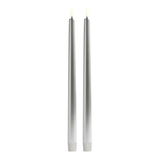 kerzen, stabkerze, duo-kerzen, silber, krempe kerze