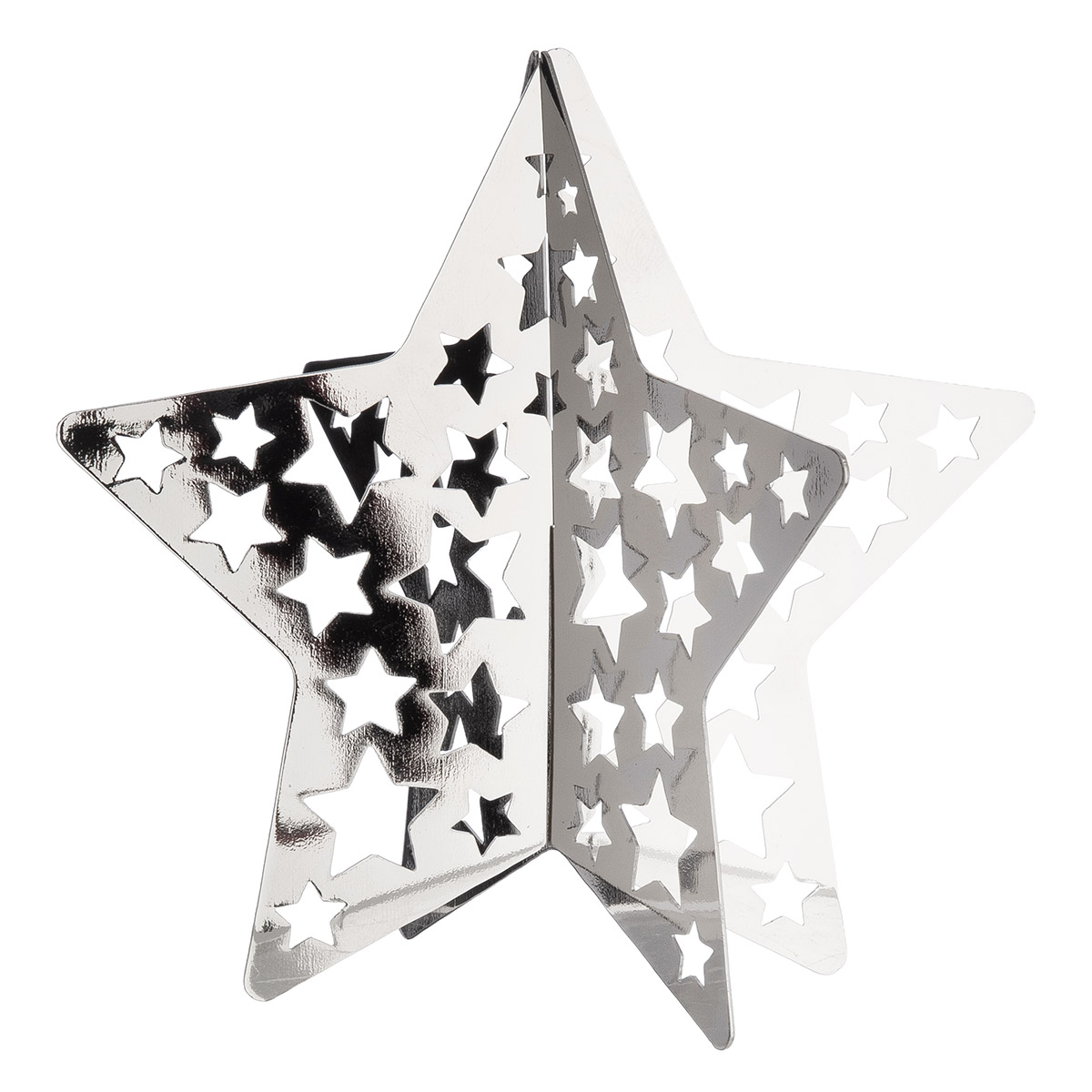 Deko Aufsteller Standrelief "Metallzauber" Sternmotiv 9cm Stern, Sternform, metallisch, faltbar, Dekoration