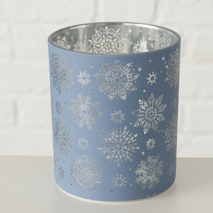 Windlicht Flake 10cm blau