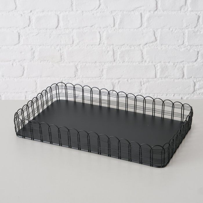 Deko Tablett Weiry 2 Stück schwarz