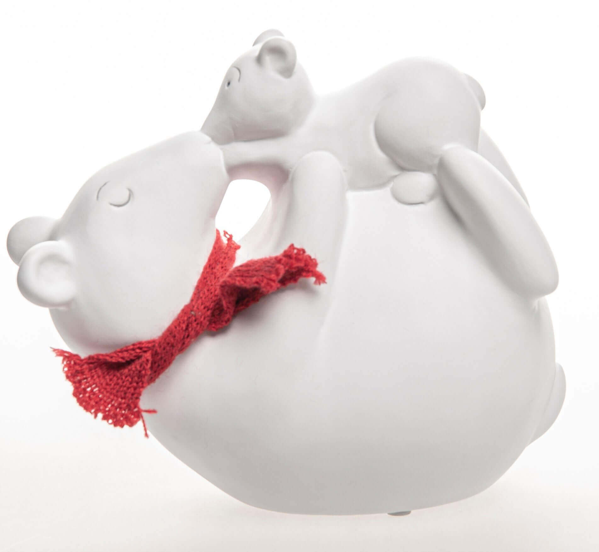 Eisbaer-liegend-mit-Schal Eisbär mit Schal liegend 19cm
