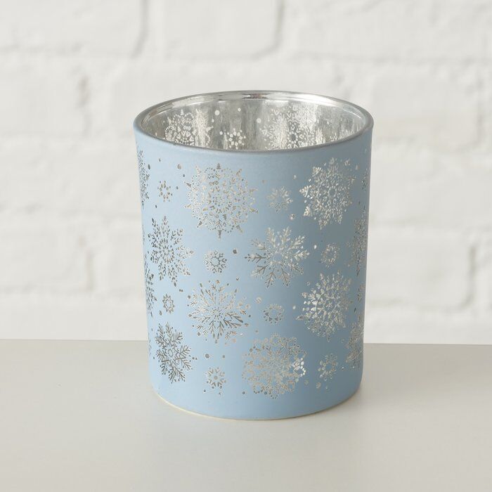 Windlicht Flake 8cm eisblau