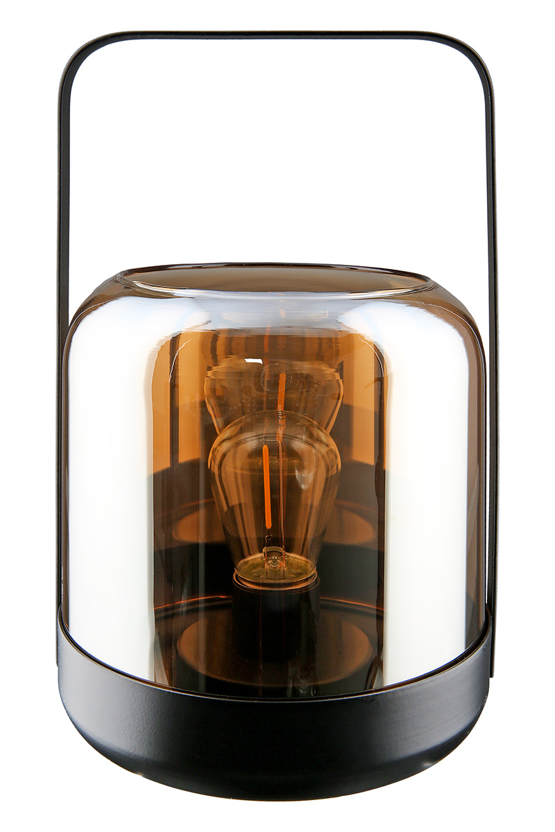 Windlicht Bright Braun LED Glas 20cm