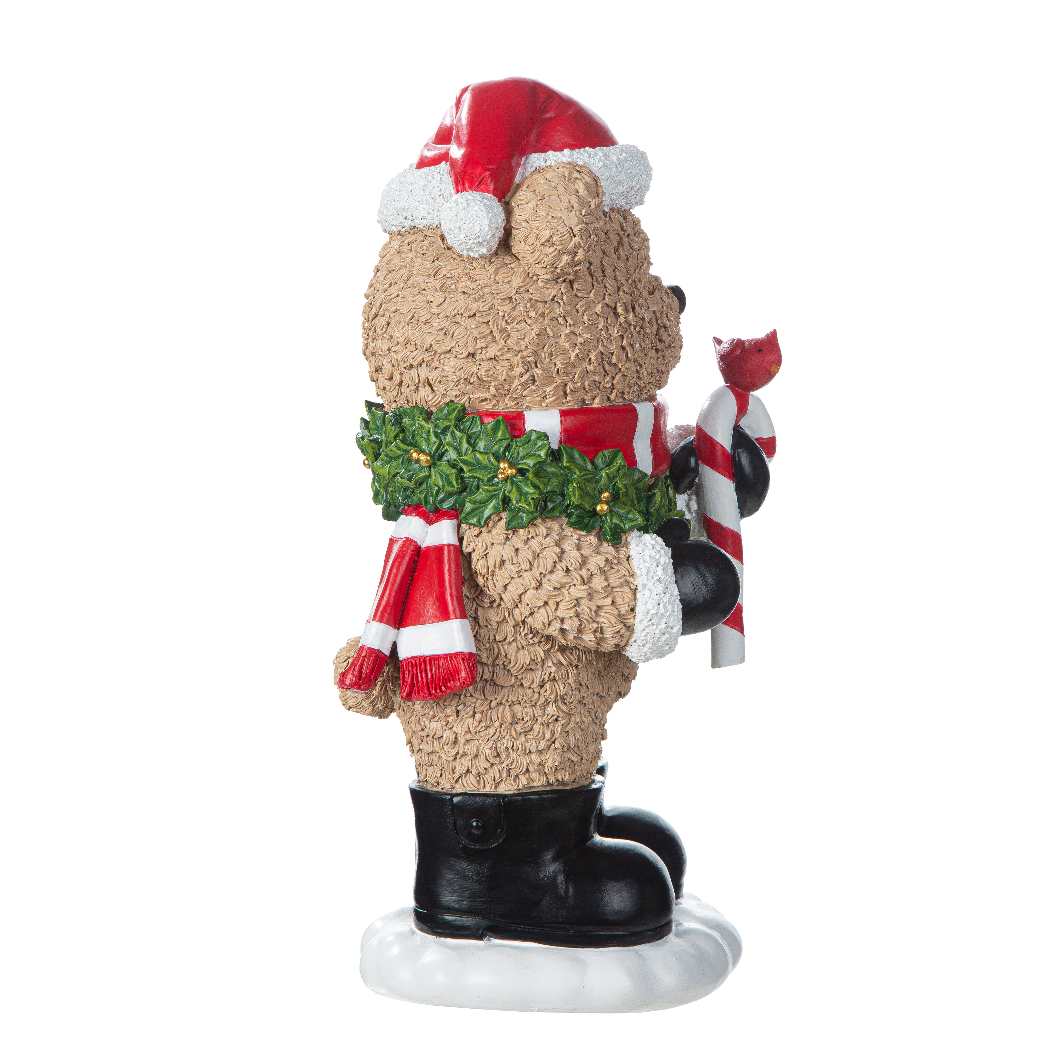 Deko Figur Yulebär Kranzmotiv 26cm Weihnachtsfigur, Hase, Santa, Dekorfigur, Schmuckfigur