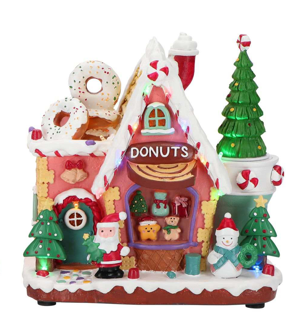 Gingerbread Candy House LED animiert 21cm Variante 2 Essen, Süßigkeiten, Plätzchen, Zuckerguss, Geburtstagstorte