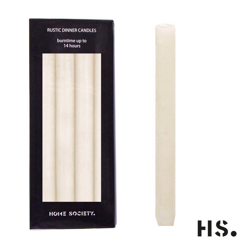 lYU6JcCg Rustic Dinner Candle L weiß 4 Stück