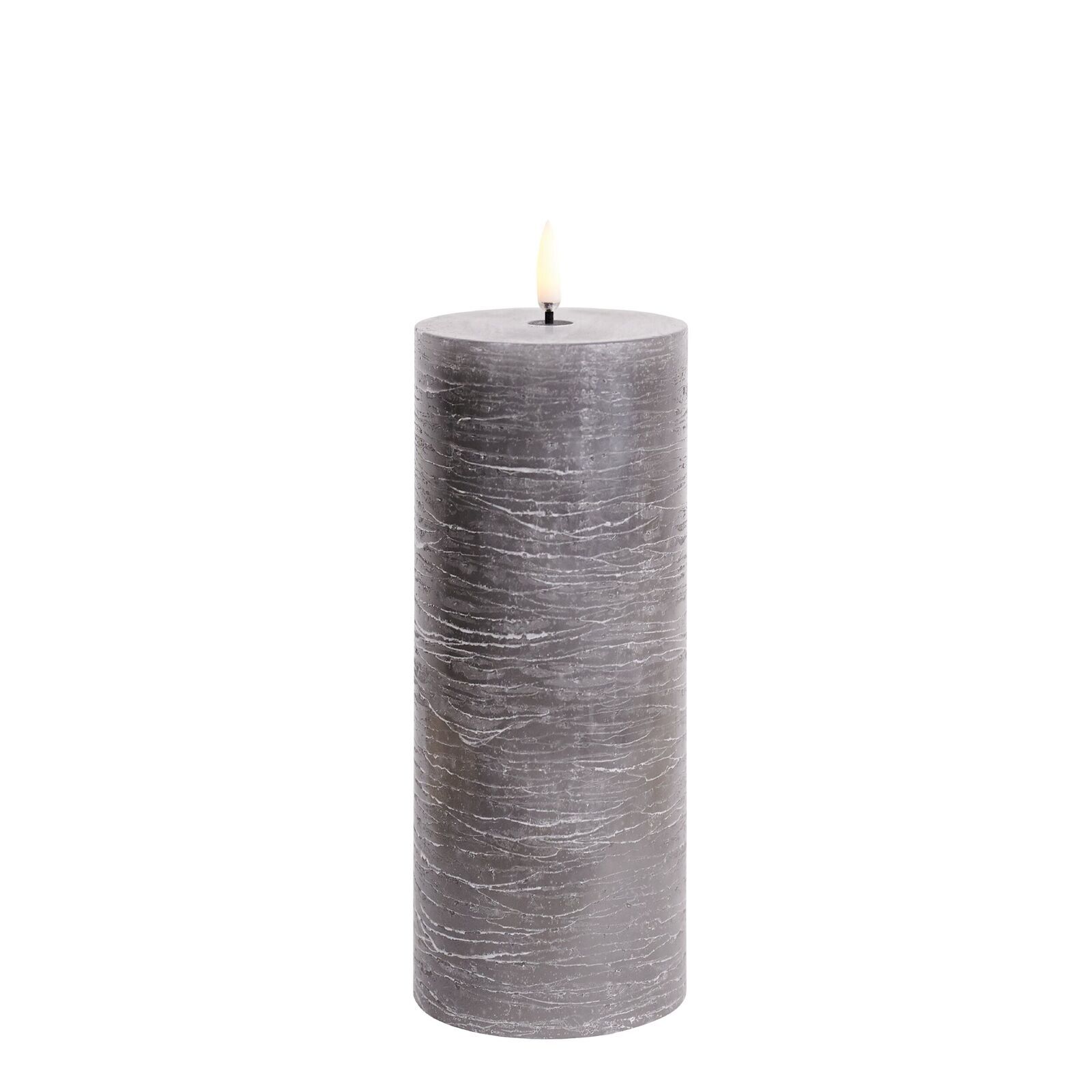 UL-PI-GR-C78020 Uyuni LED Stumpenkerze 7,8x20cm Grey