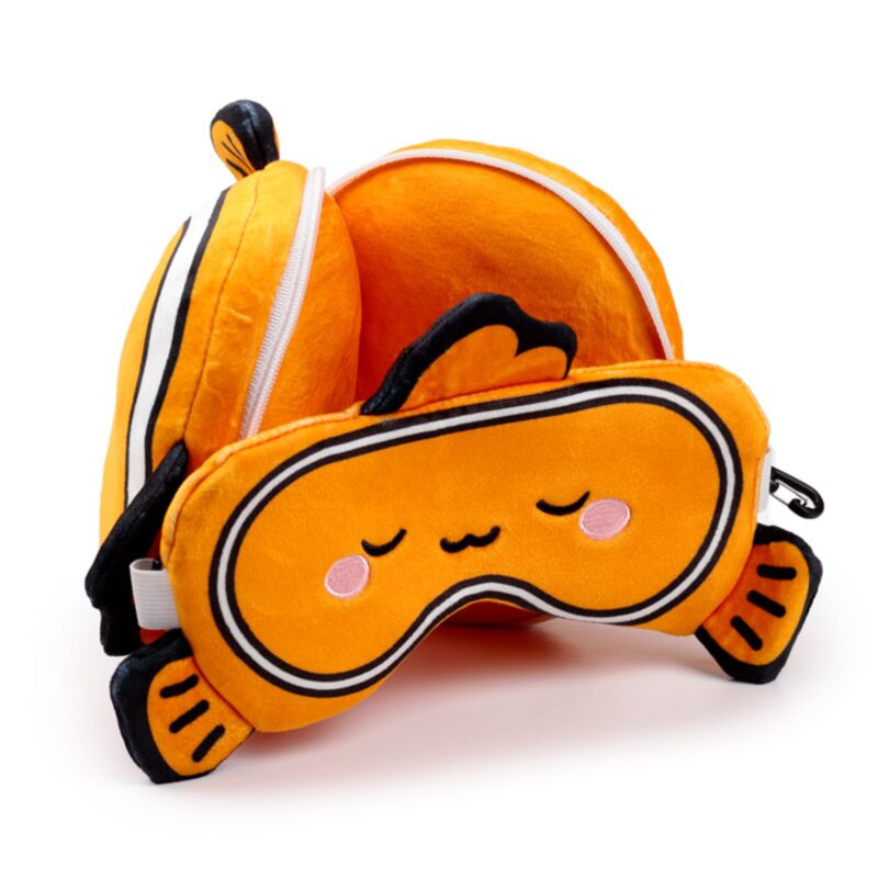 Relaxeazzz Adoramals Finley the Clownfish Plüsch Reisekissen & Schlafmaske