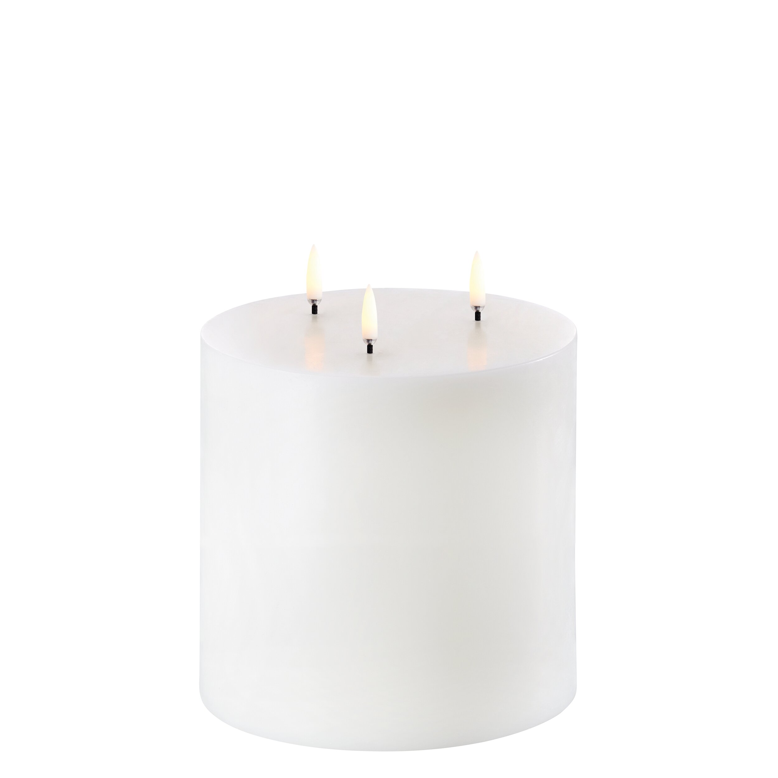 UL-TF-NW-C15218 Uyuni LED Stumpenkerze 15x15cm Nordic White 3-Docht