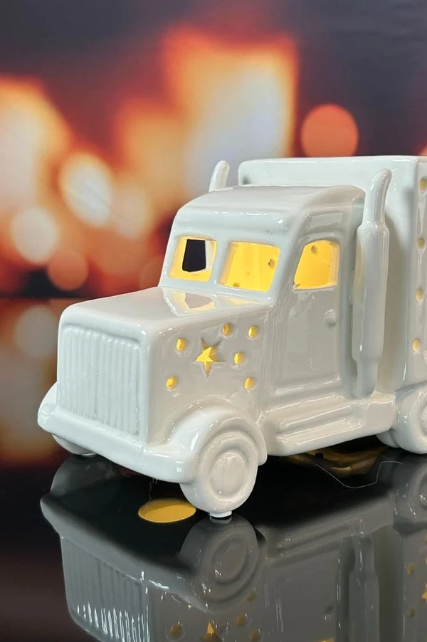 Schneide, Porzellan, Lkw, Weihnachtsdeko, Lichtleuchte