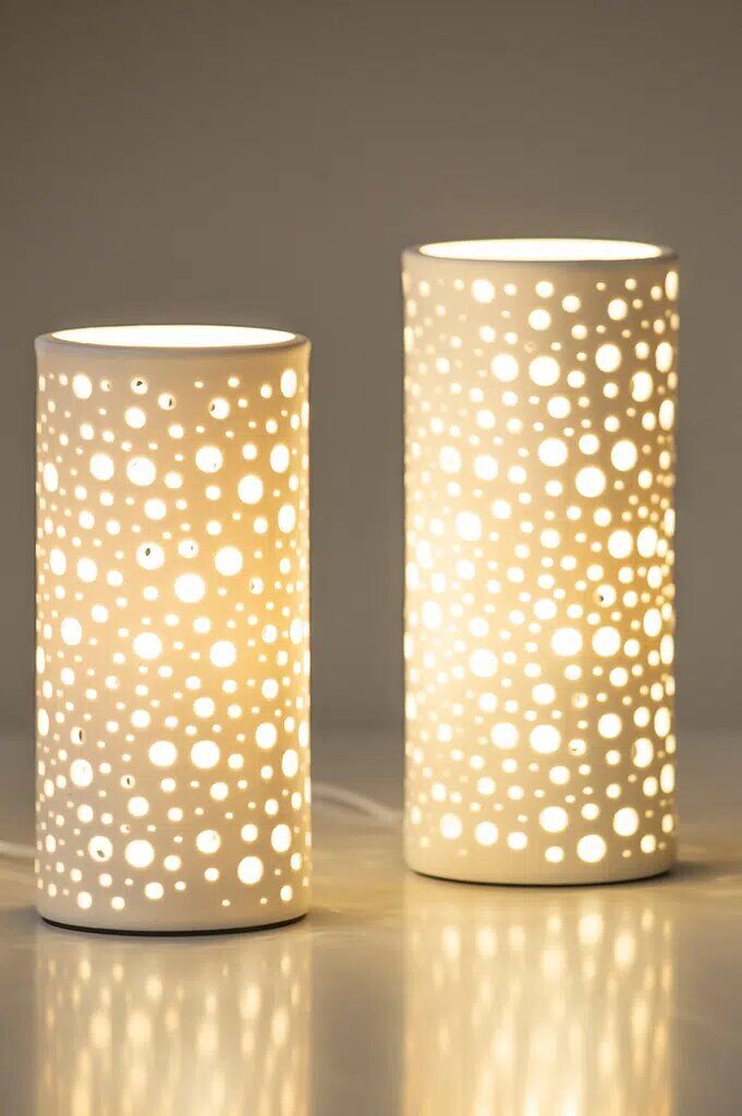 Lampe Salvati creme 24cm Porzellan