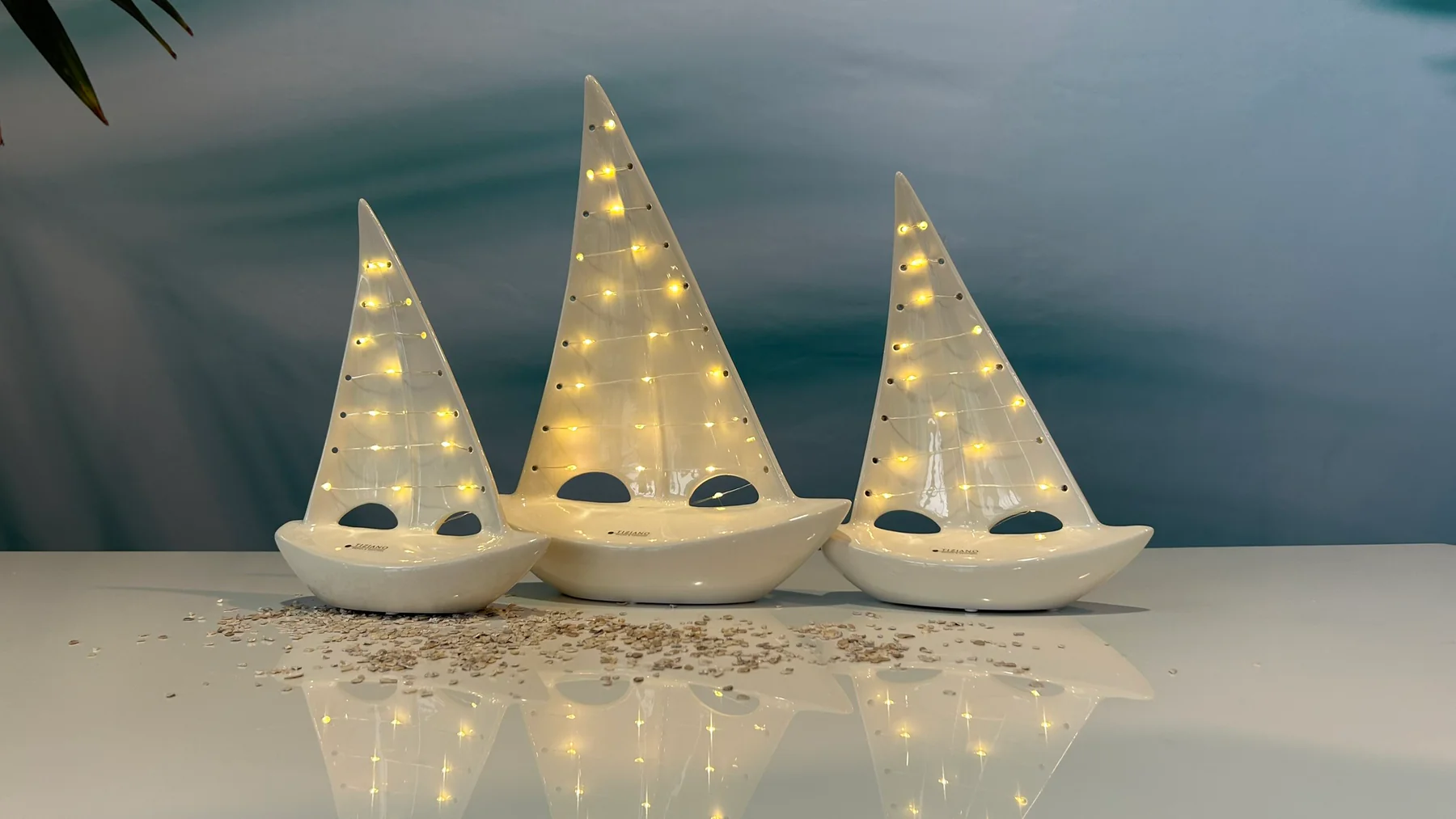 Boot Andiamo LED cremeweiß 30cm Boot Andiamo LED cremeweiß 30cm