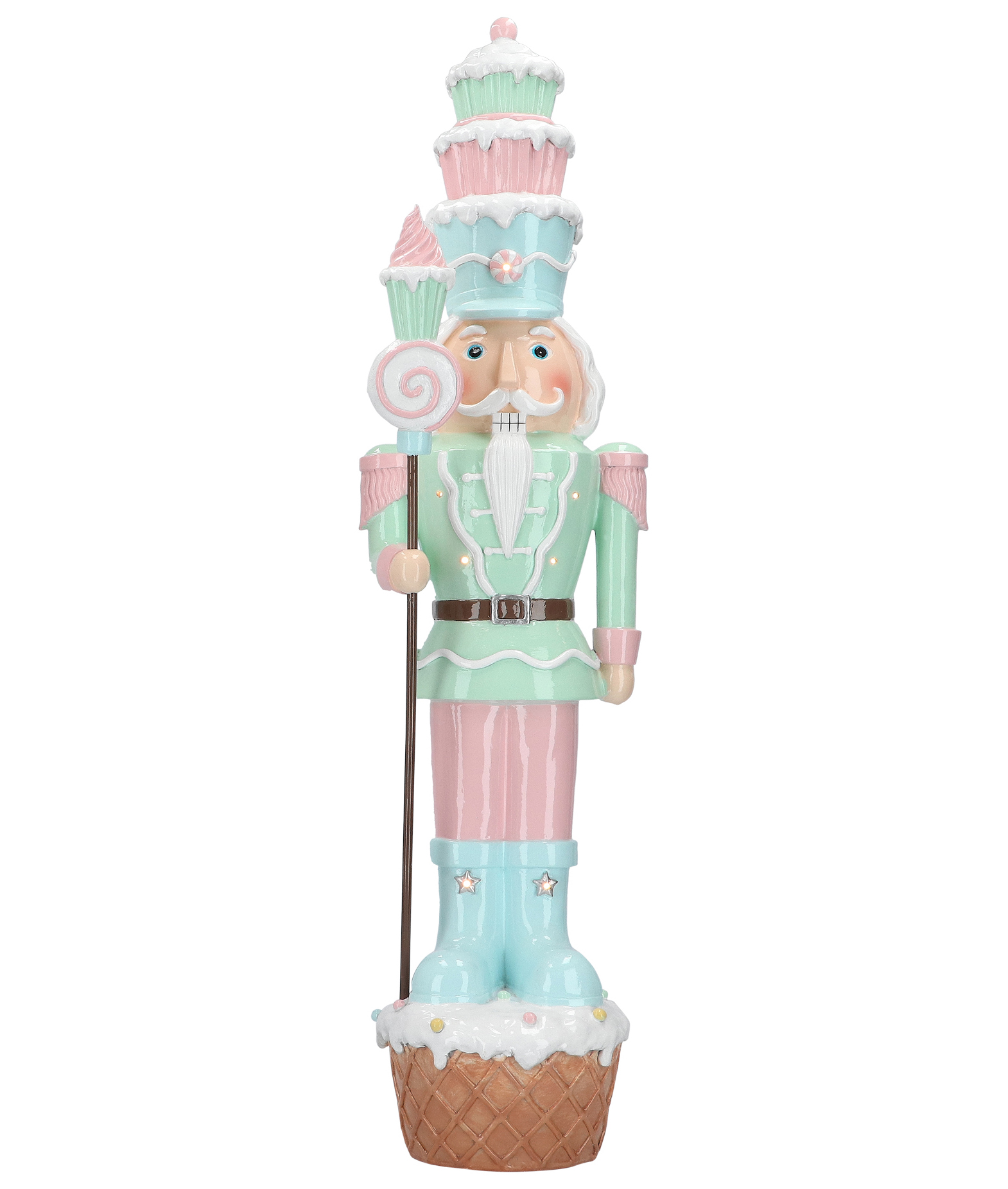 Nußknacker auf Cupcake grün 70cm LED Nussknacker, Person