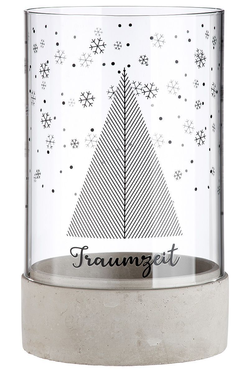 26748_4_2 Zement Windlicht Traumzeit 25,5cm