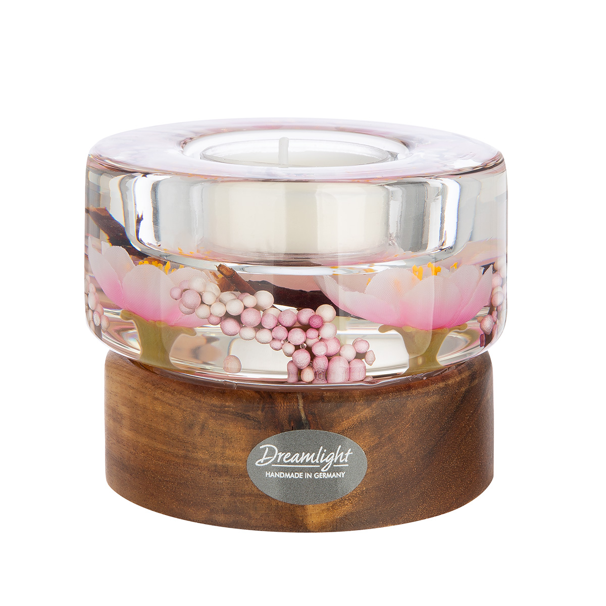 Dreamlight Teelichtleuchter Colum Smart - Hanamy auf Holzbasis
