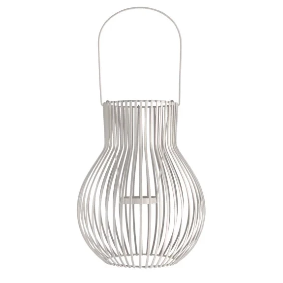 Upside Down Lantern von Piffany, Outdoor, Large, Light Grey Laterne, Metall, Handgemacht, Hingucker, Lichtquelle
