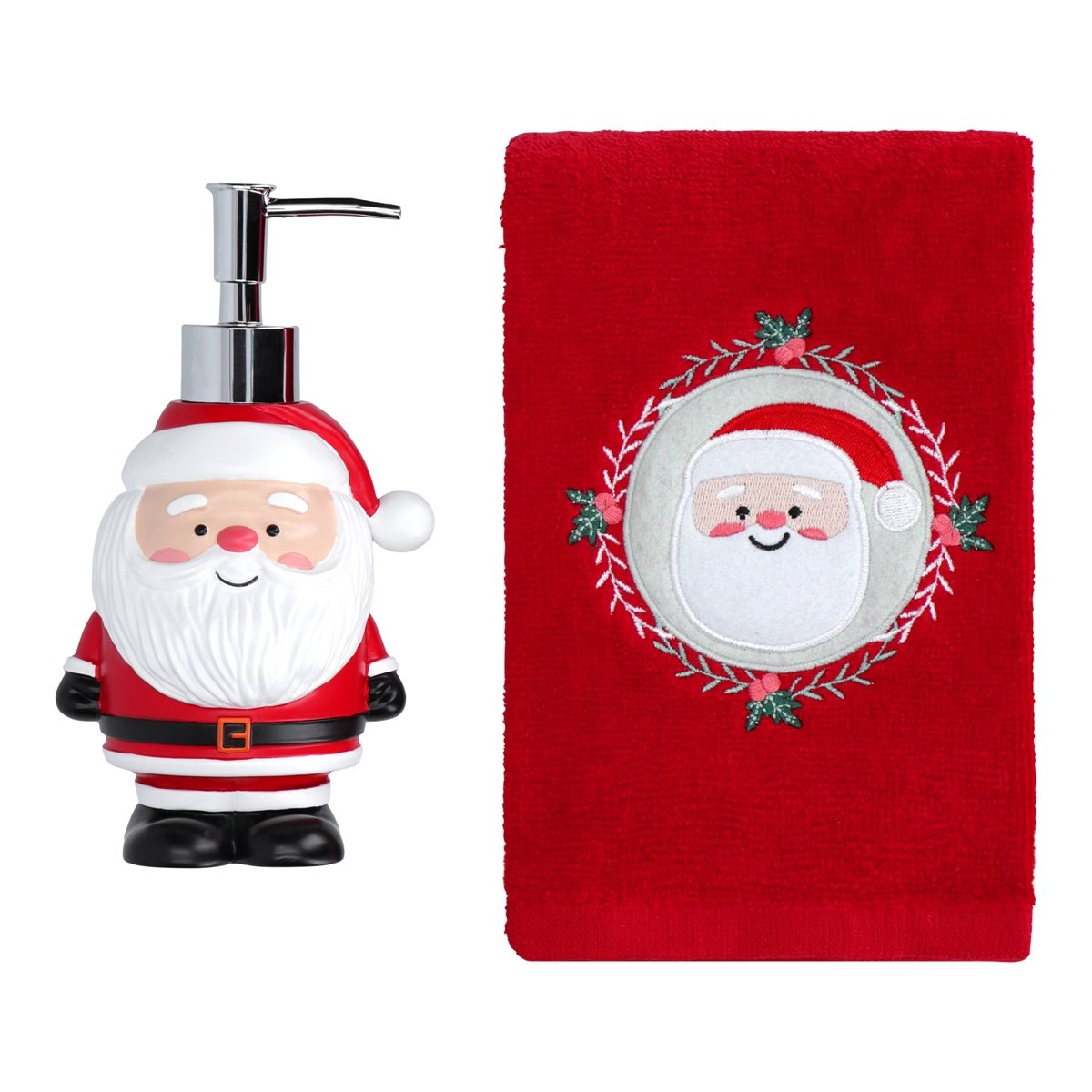 Handtuch & Seifenspender Santa 2 Geschenkset