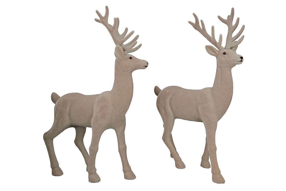 21649_2 Hirsch Edgar Samt 2 Stück grau 45,5cm