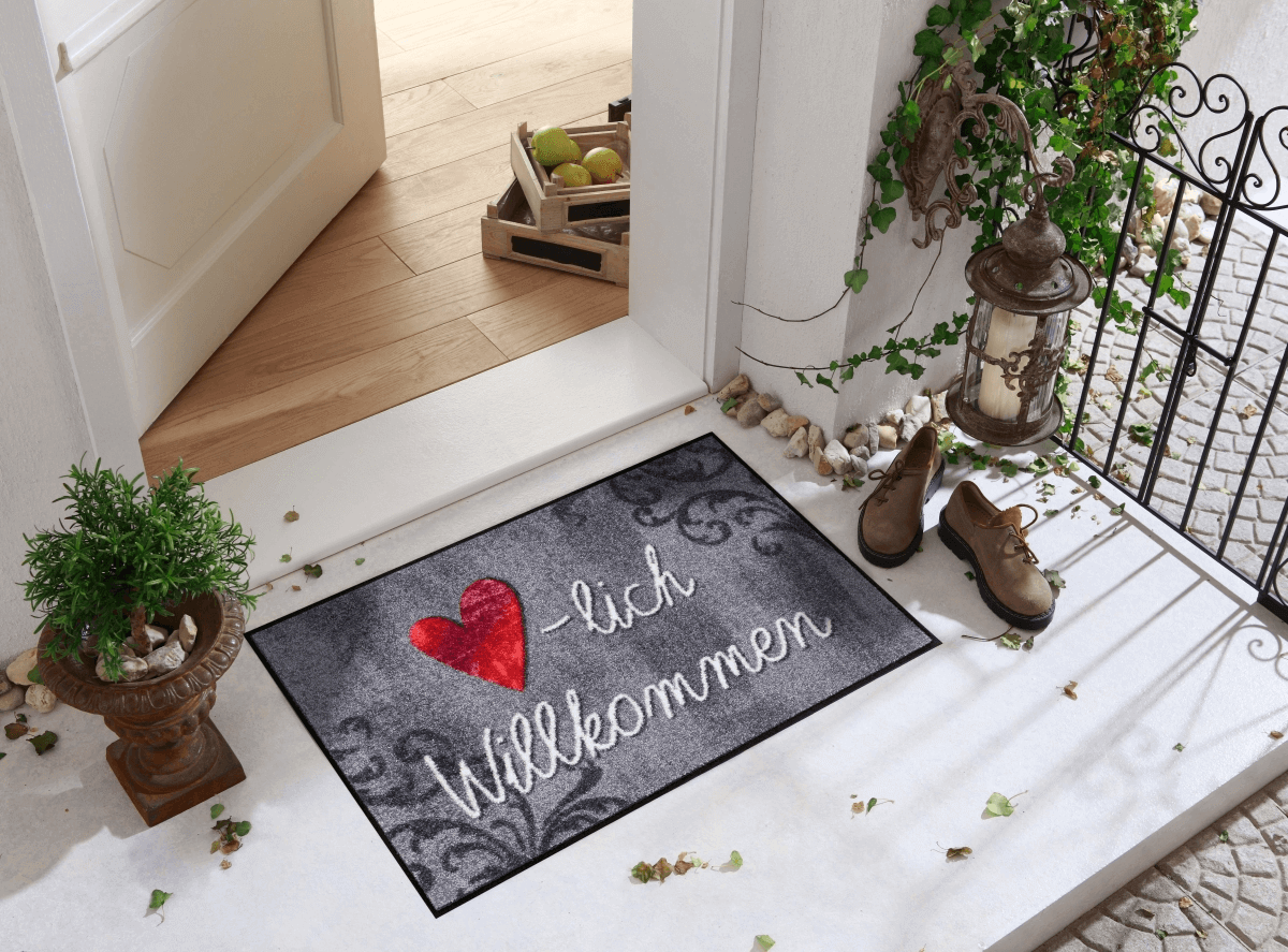 Wohnmatte Herzlich Aquarell