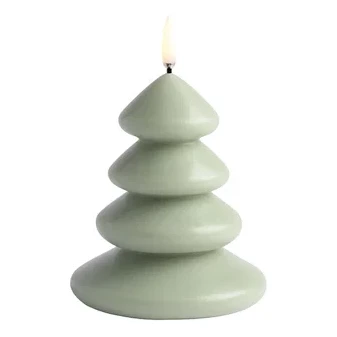 Kunstkerze, Weihnachtsbaum, Grün, Sternenteller, Kerzenform
