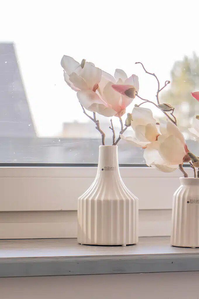 nylan-vase-weiss-creme-magnolie Vase Nylan cremeweiß Keramik 18cm