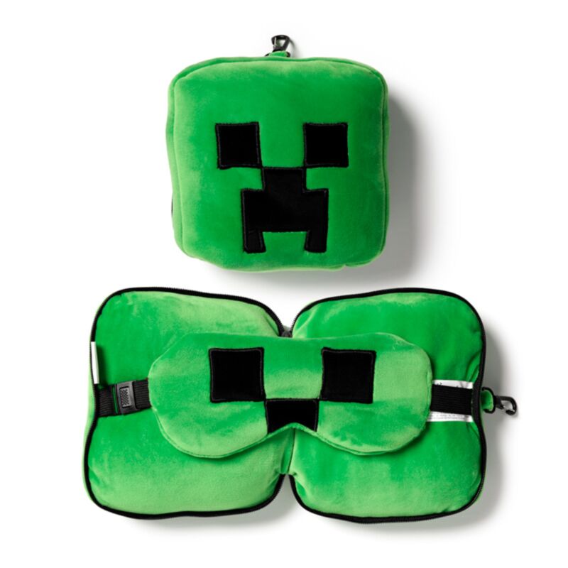 Relaxeazzz Minecraft Creeper Plüsch Reisekissen & Schlafmaske Relaxeazzz Minecraft Creeper Plüsch Reisekissen & Schlafmaske