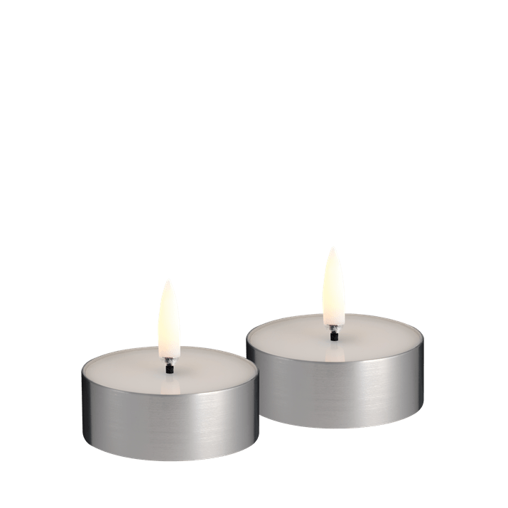 Piffany LED Melted Maxi Teelicht 6,3x2,3 cm 2er-Set Teelichter, LED-Teelicht, Stumpenkerze, Kerzen-Set, Kerzenlicht
