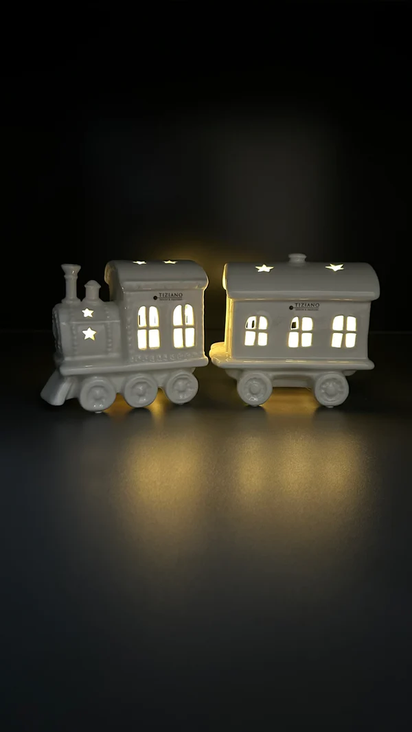 Spielzeugzug, Leuchtzug, Train-Set, Weiß, Lichter