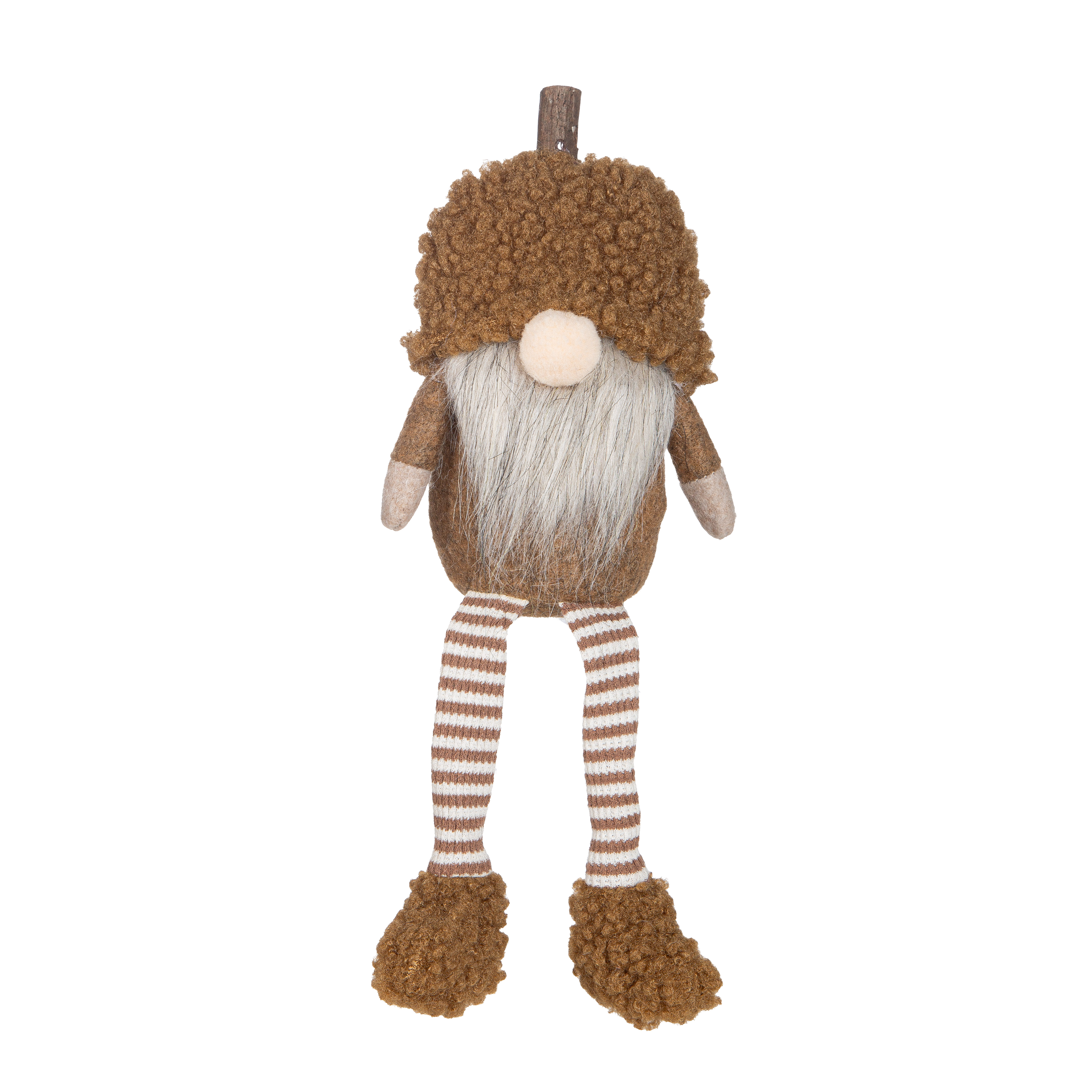 Plushie, Kuscheltier, Waldelffigur, Bein-Strumpf, Braun, Plüschtier, Räuchermännchen, Mütze, Beinstrümpfe, Stofffigur