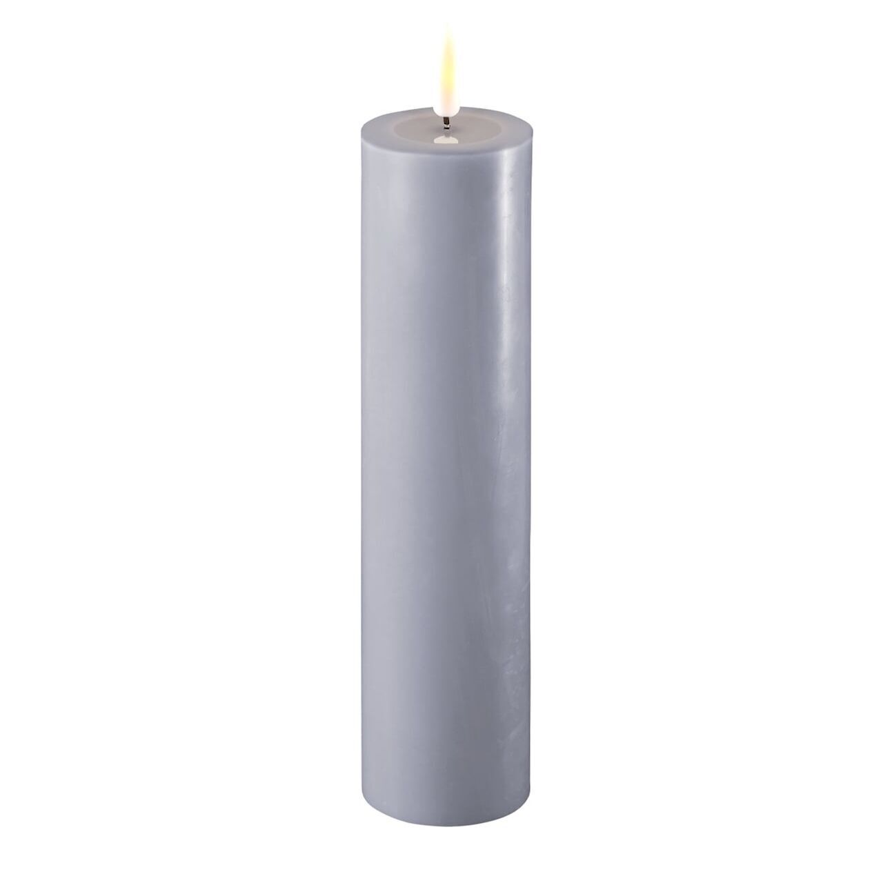 Stumpenkerze LED dust blue 5 x 20cm