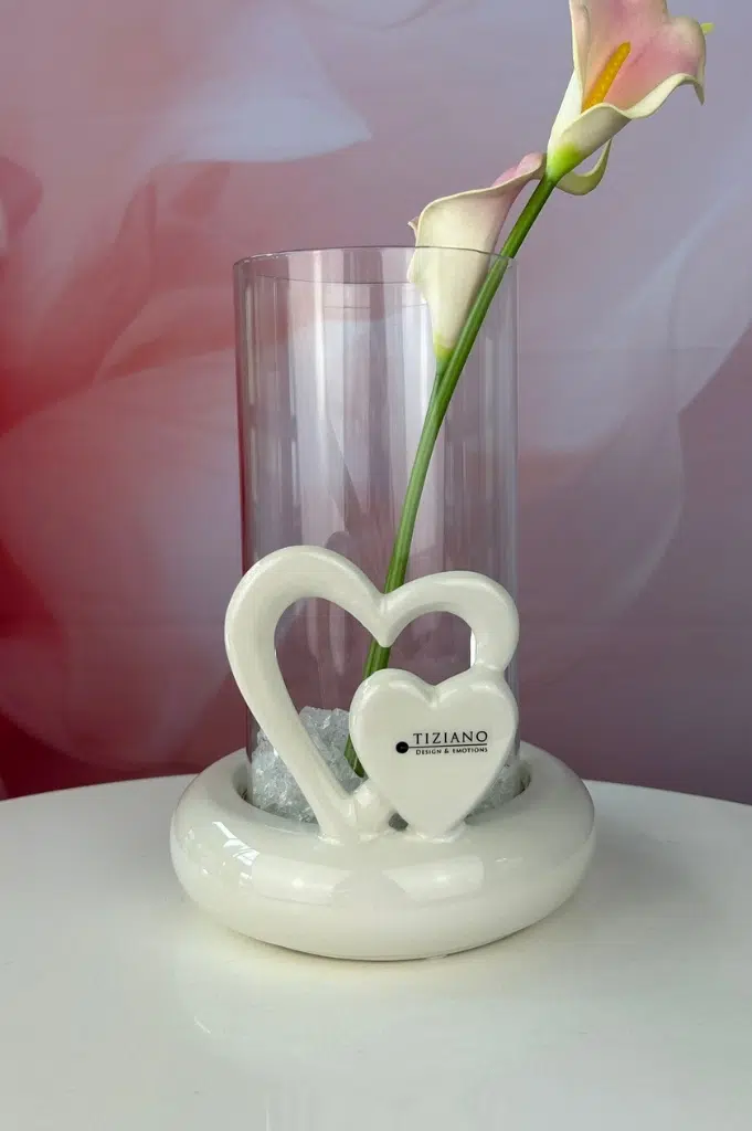 Windlicht Venezia Herz cremeweiß 23cm Windlicht Venezia Herz cremeweiß 23cm