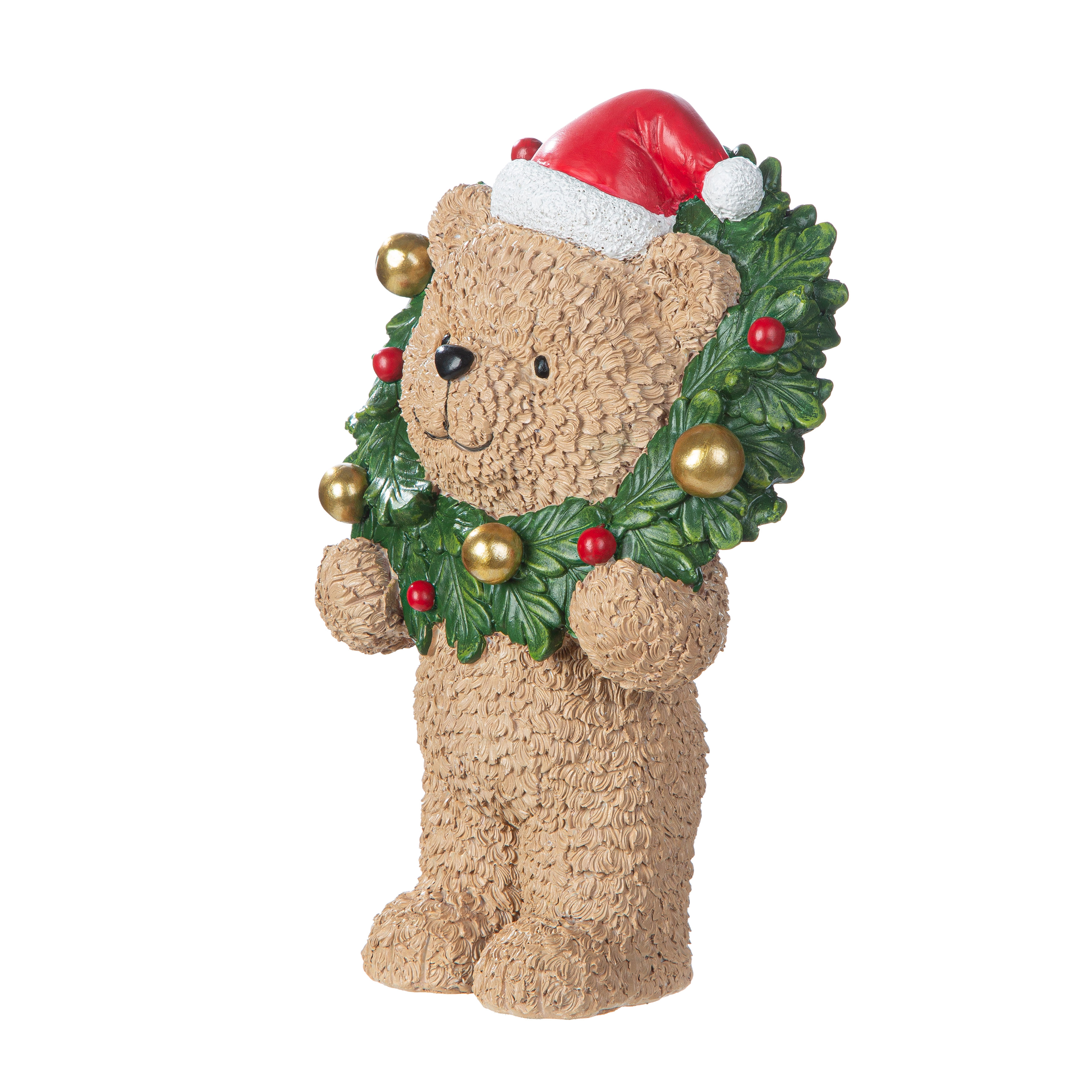 Teddy, Weihnachtsdeko, Kranz, Bär, Santa-Hut