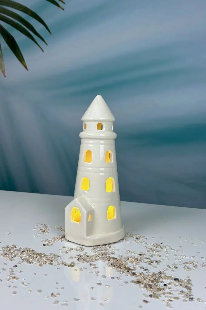 Leuchtturm Faro LED cremeweiß 18cm